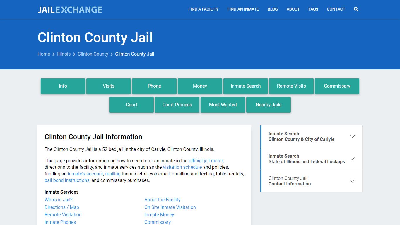 Clinton County Jail, IL Inmate Search, Information